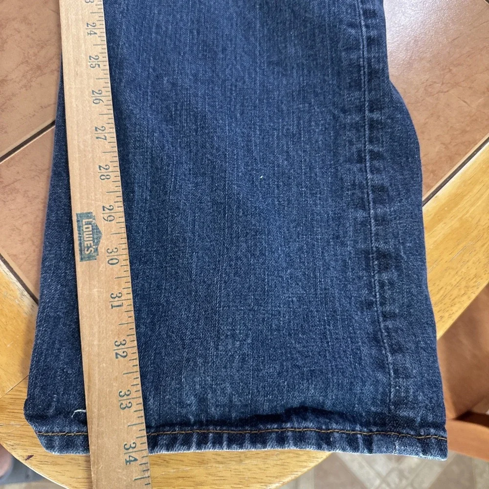 True Religion Jeans Mens Sz 40 x 34 Blue Straight Flap Stretch Denim USA Made